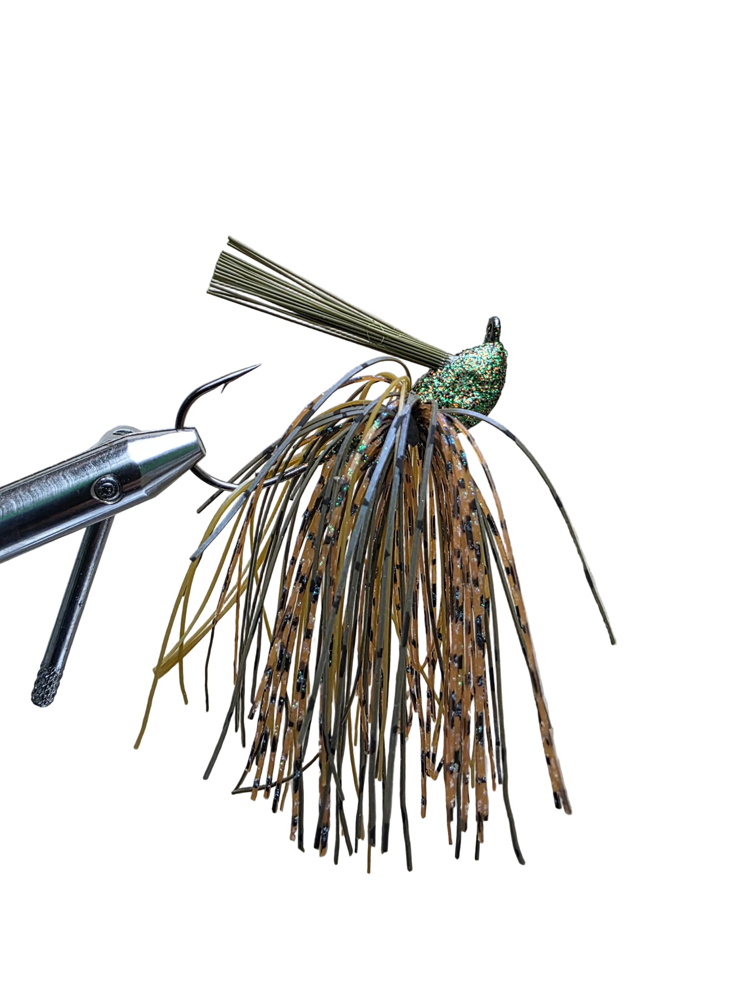 Señuelo SwimJig personalizado de 60 grados, anzuelo 5/0, 1/2 oz, color hierba atrevida