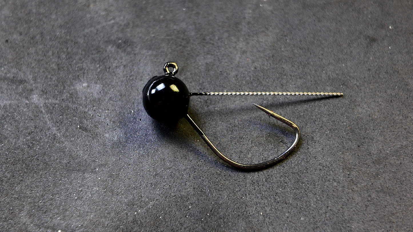 Weedless Weighted Wacky Jig Hook 4Pack Black