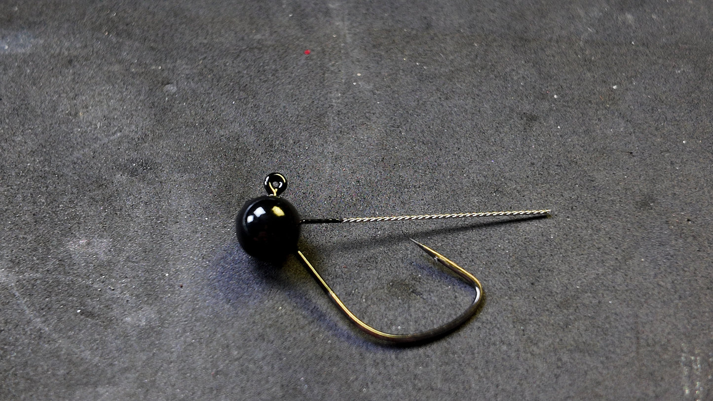 Weedless Weighted Wacky Jig Hook 4Pack Black