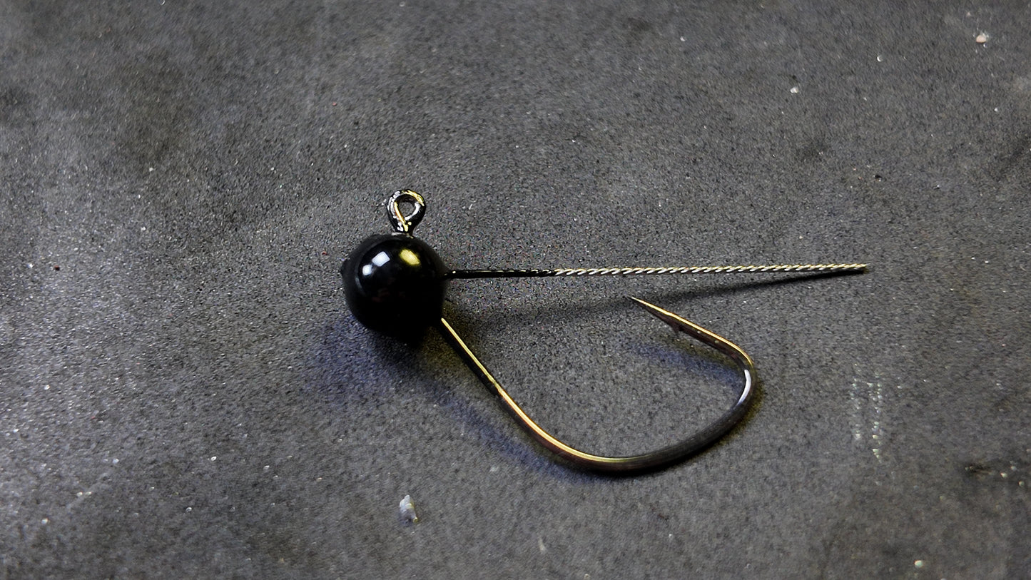 Weedless Weighted Wacky Jig Hook 4Pack Black