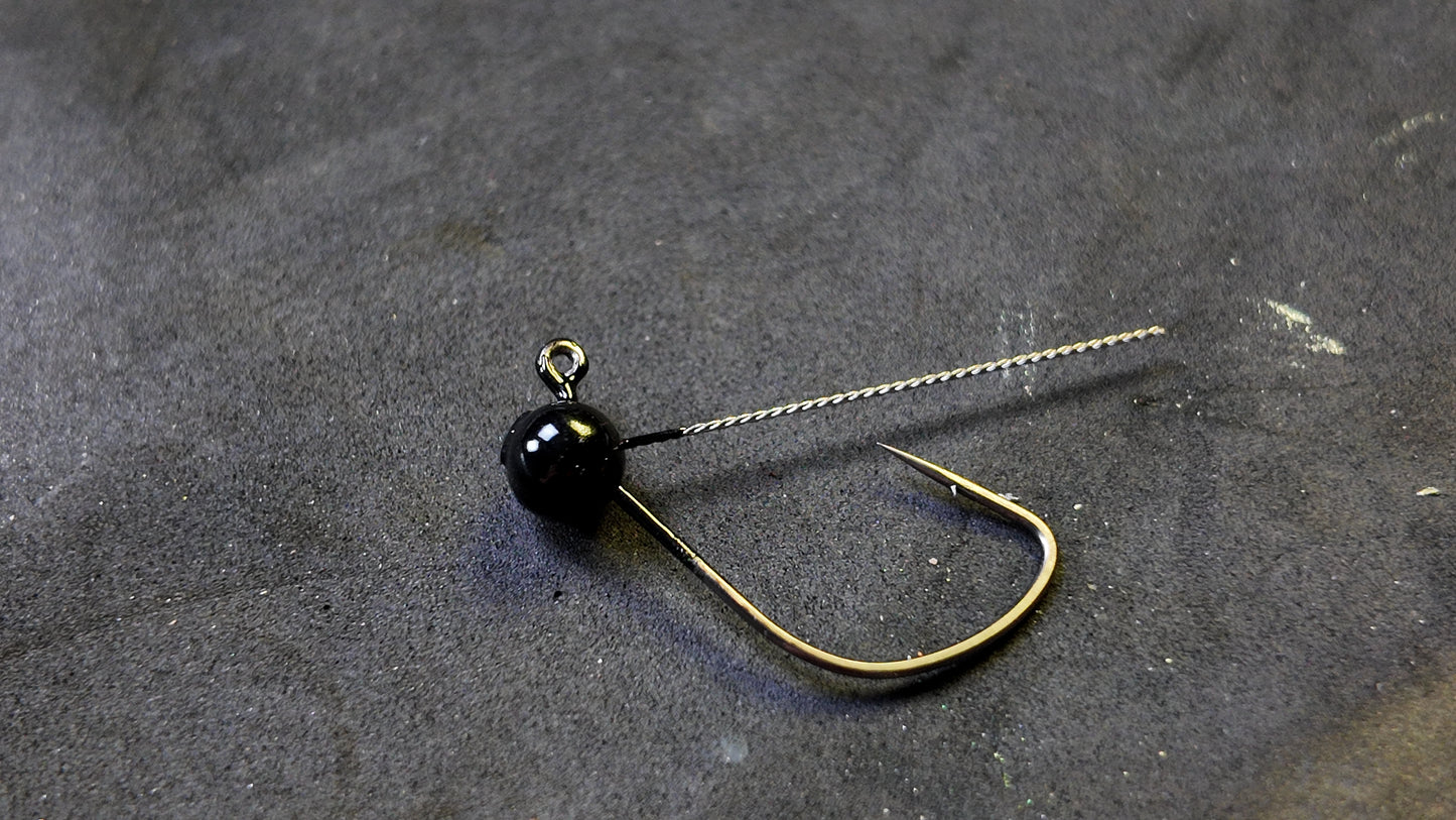 Weedless Weighted Wacky Jig Hook 4Pack Black
