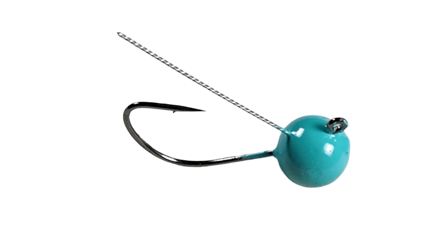 Weedless Weighted Wacky Jig Hook 4Pack Baby Blue