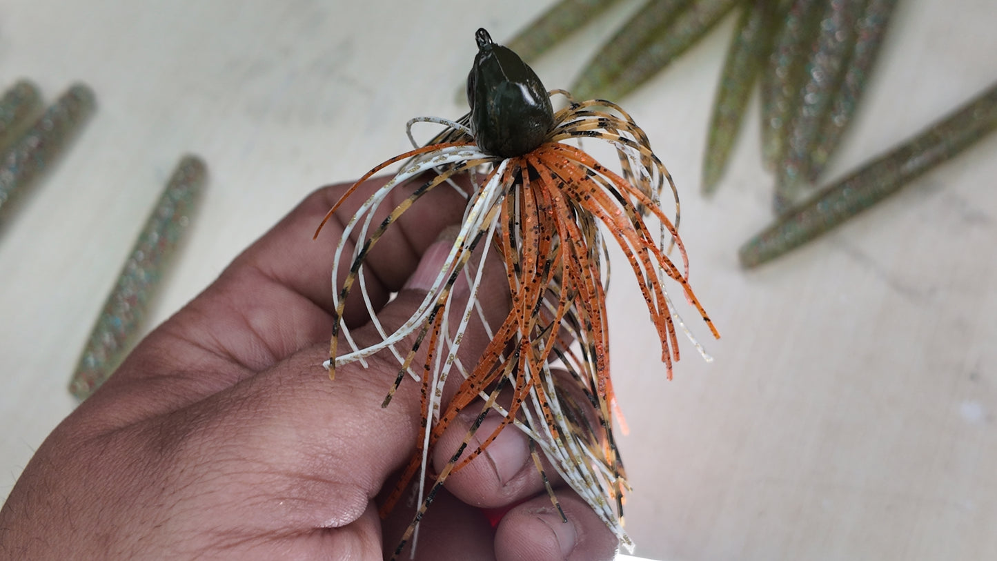 Weedless Poison Tail Jig Lure 30 Degree 3/0 Eagle Claw Hook 1/2 oz