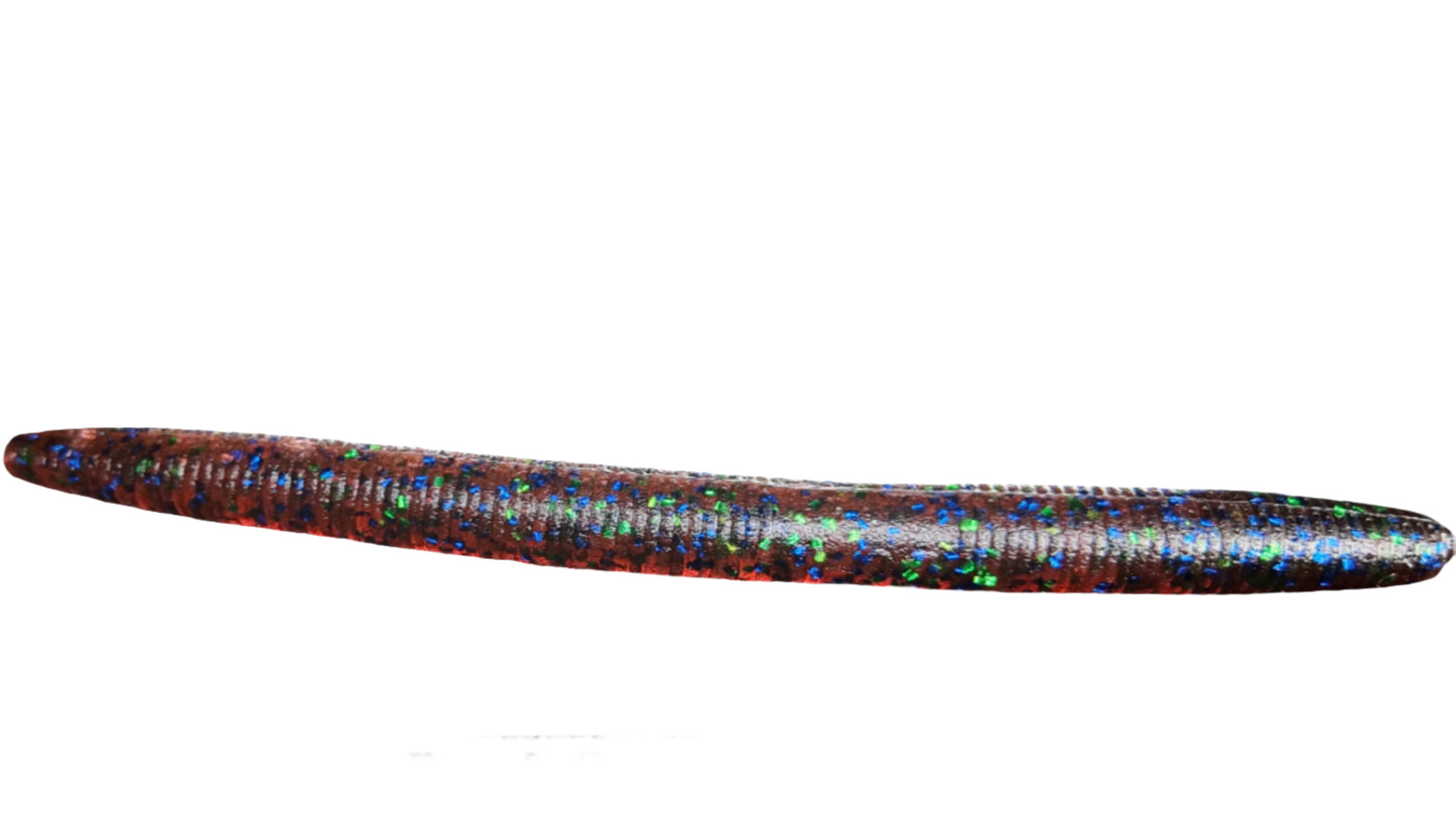 5" Stick Worms Red Plum Color (8 pack)