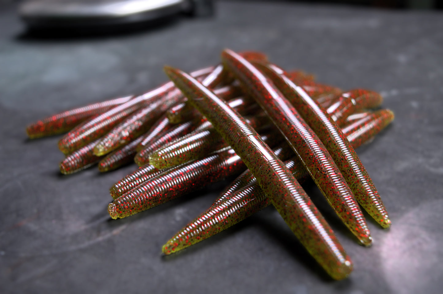 5" Stick Worms Watermelon Red Color (9 pack)