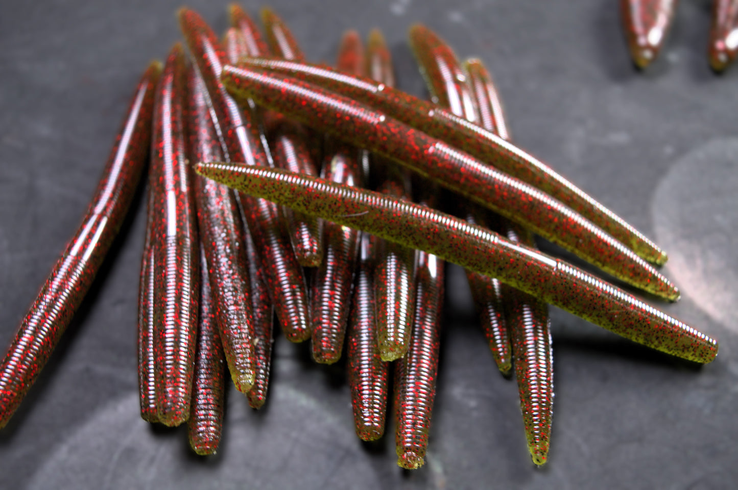 5" Stick Worms Watermelon Red Color (9 pack)