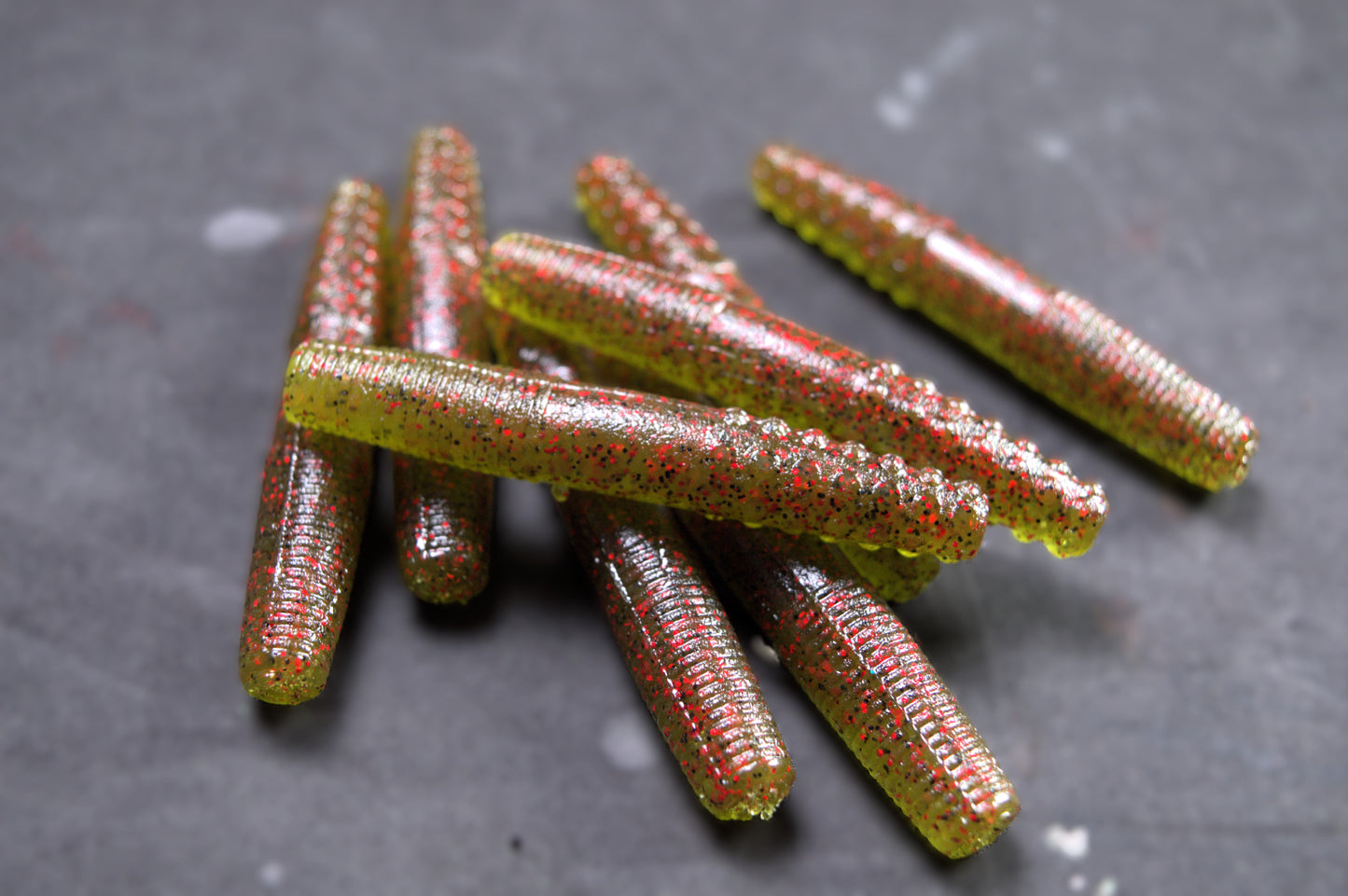 2.7" Ned Worms Watermelon Red Color (8 pack)