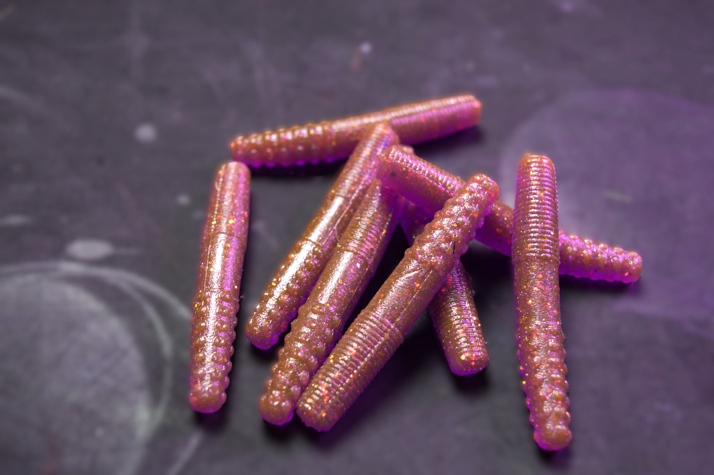 2.7 Inch Midwest Finesse NED Worm Peanut Butter & Jelly Color