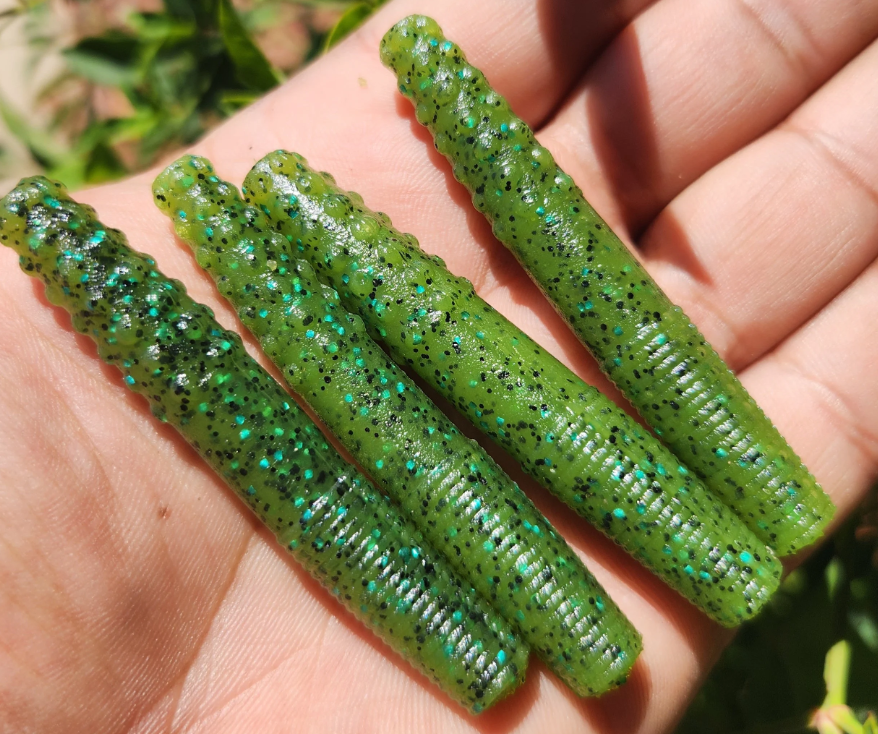 2.7" Ned Worms Bass Magnet Mustard Color (8 pack)