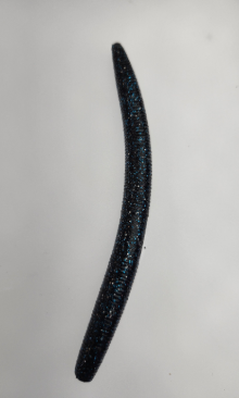 5" Stick Worms Black Blue and Silver Color (8 pack)