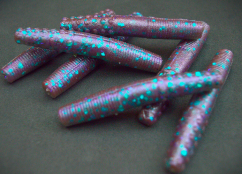 2.7" Midwest Finesse Ned Worms Junebug Color (as seen you Youtube) (8 pack)