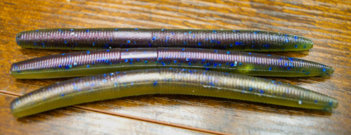 5" Stick Worms Laminated Bluegill Color Purple (8 pack) 3 Scents to Choose!