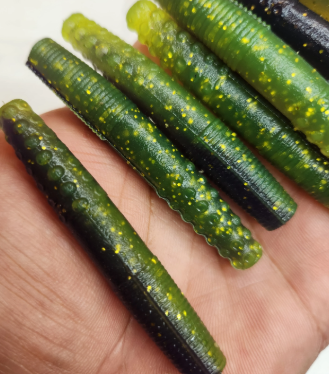 2.7" Ned Worms Laminated Black Bass Color Limited Run (8 pack)