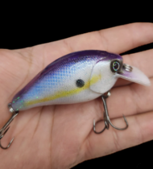 3" Custom Painted Crankbait Squarebill Smallmouth Bass Color