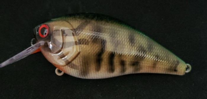 3" Custom Painted Crankbait Squarebill Smallmouth Bass Color