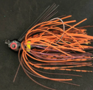 Custom weedless Swim Jig Lure 30 Degree 3/0 Hook 1/2 oz Orange Craw Dark Shad Color