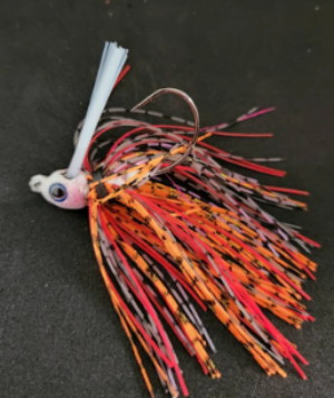 Custom weedless Swim Jig Lure 30 Degree 3/0 Hook 1/2 oz Orangesicle Shad Color
