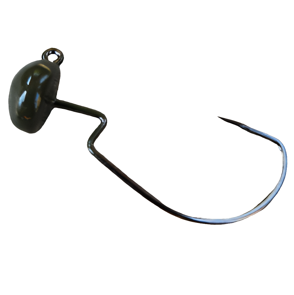 Weedless Finesse Ned Rig Hooks 4Pack OD Green Color Weight 1/8 weight
