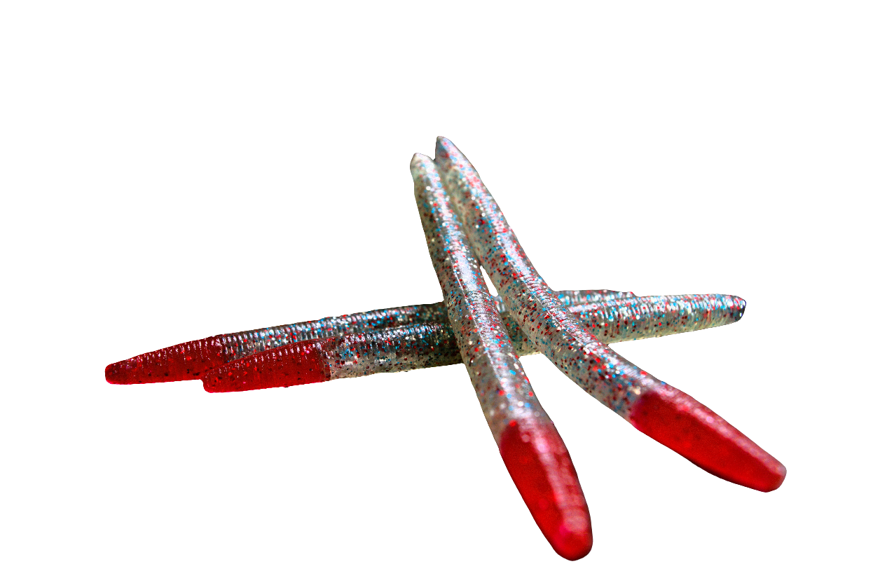 5" Stick Red-tailed Patriot Worms (8 Pack)
