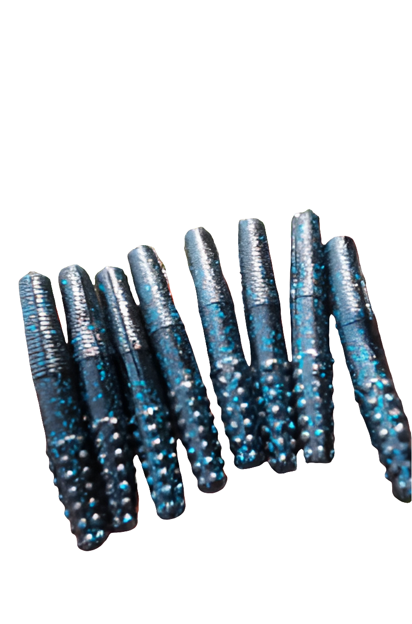 2.7" Ned Worms Black & Blue Color (8 pack)