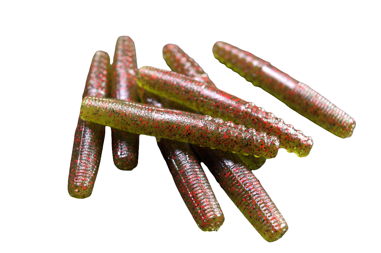 2.7" Ned Worms Watermelon Red Color (8 pack)