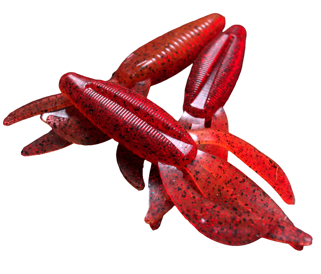 4" Lurecraft Rocket Creature Laminated Red/Orange Craw Color