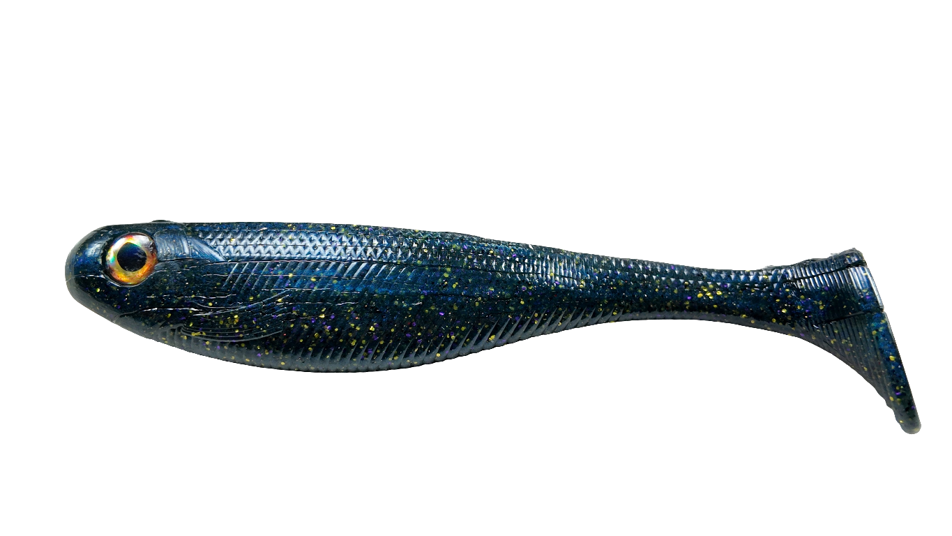 6" Big Swimbait Galaxy Blue Color (Weedless Hook Insert)