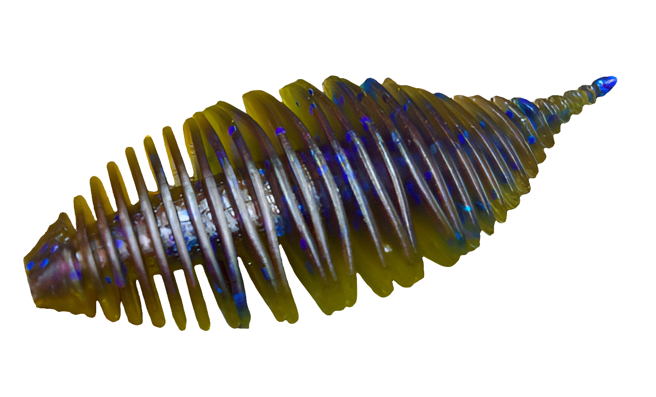 3.5" Bellows Gill Lure Bluegill Color Purple (4pack) Fish Scent
