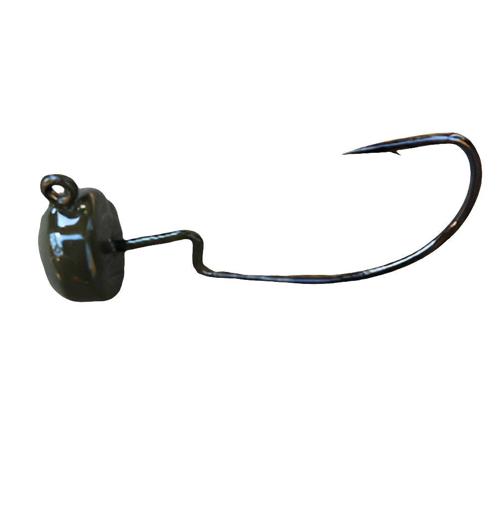 Weedless Finesse Ned Rig Hooks 4Pack OD Green Color Weight 5/32 weight