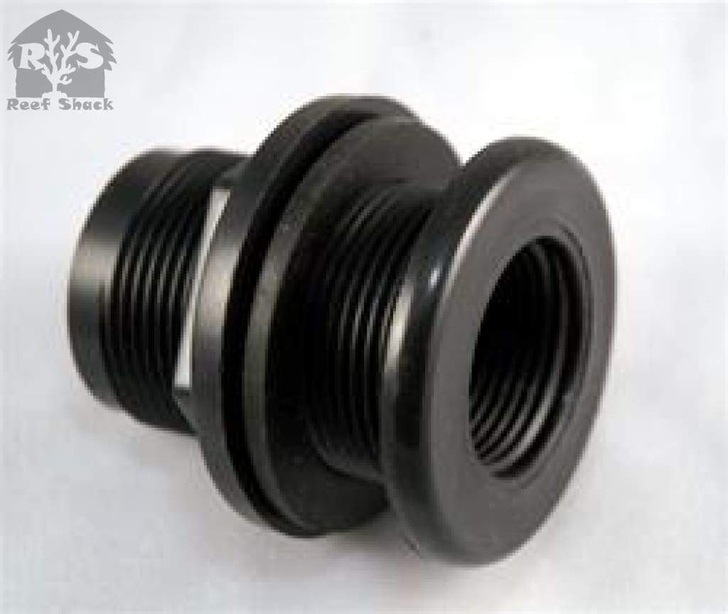 Schedule 40 Bulkhead 1/2" T X S Black (Hole Size 1 1/8") - JQ's ReefShack LLC