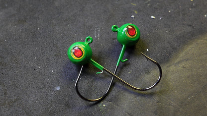 Freestyle Jig Hook Dragon Eye Baby Bass Green Body (2 Pack)