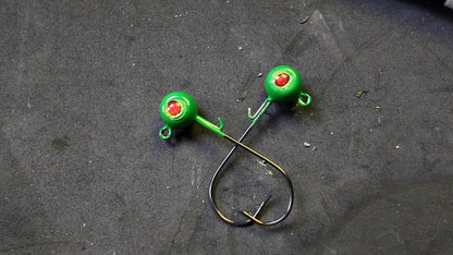 Freestyle Jig Hook Dragon Eye Baby Bass Green Body (2 Pack)