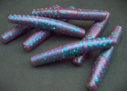 2.7" Midwest Finesse Ned Worms Junebug Color (as seen you Youtube) (8 pack)