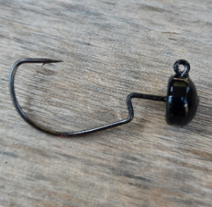 Weedless Finesse Ned Rig Hooks 4Pack Black Weight 5/32 weight