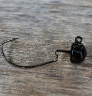 Weedless Finesse Ned Rig Hooks 4Pack Black Weight 3/16 weight