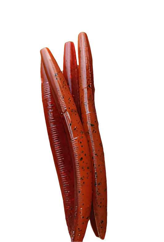 5" Stick Worms Red Craw Laminate Color