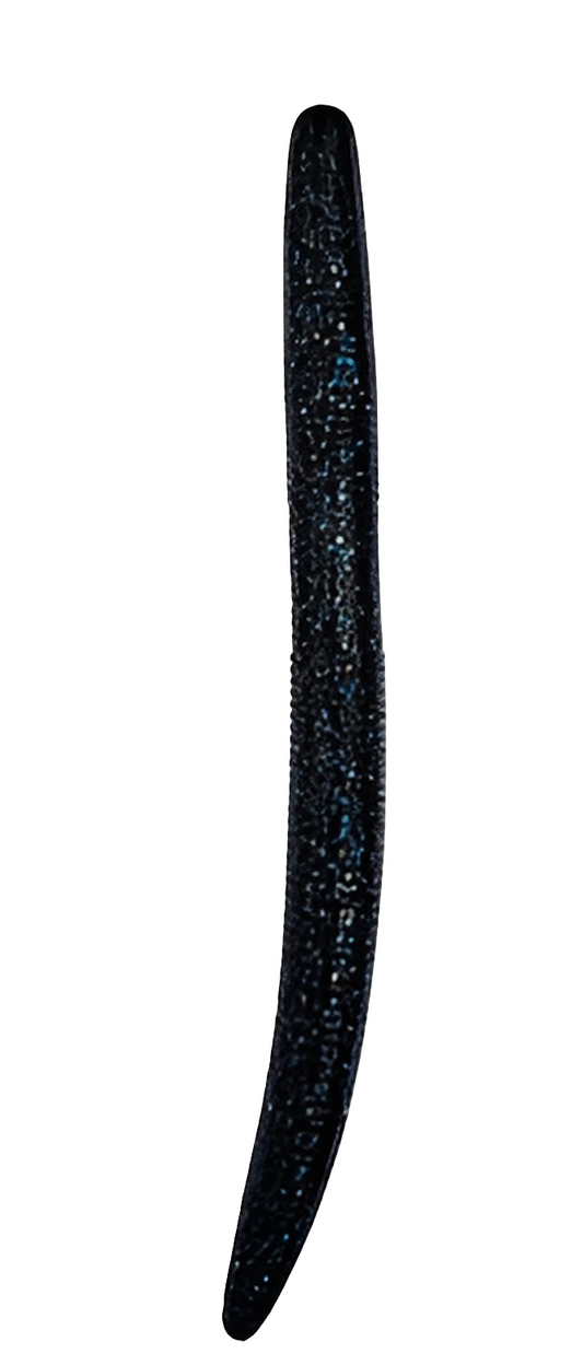 6" Stick Worms Black Blue and Silver Color (8 pack)