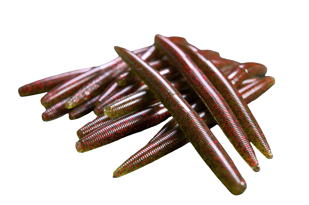 5" Stick Worms Watermelon Red  Color (9 pack)