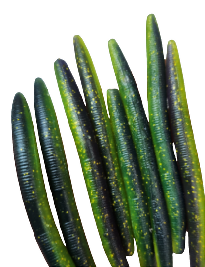5" Stick Worms Laminated Black Bass Color (8 pack)