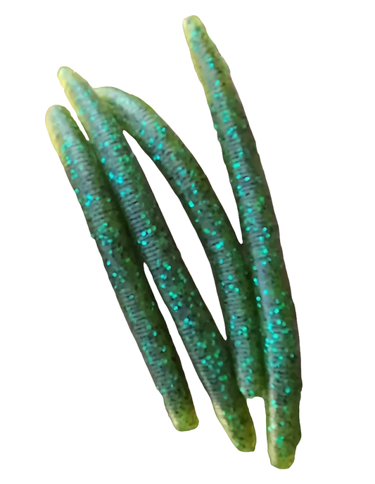 5" Stick Worms Bass Magnet Mustard Color (8 pack)