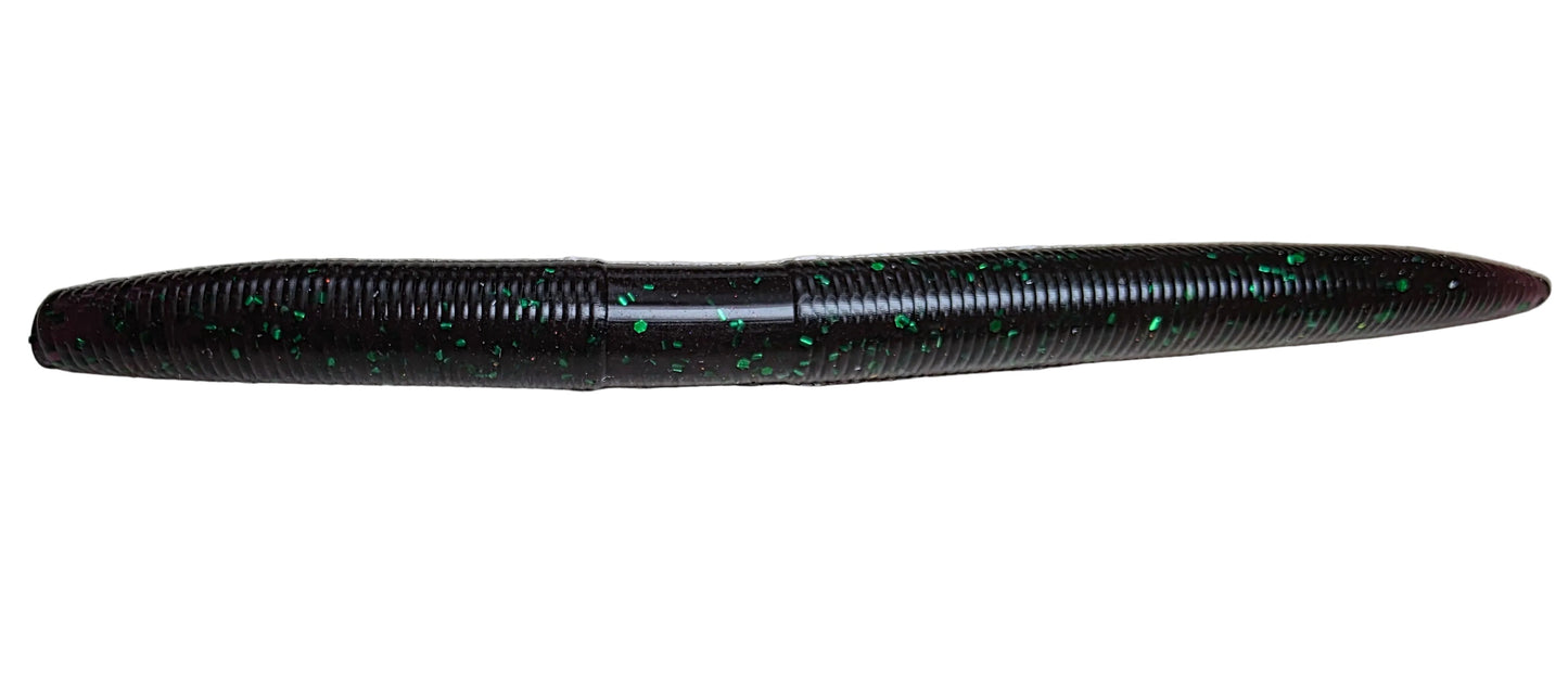5" Stick Worms Old School Junebug Color (8 pack)