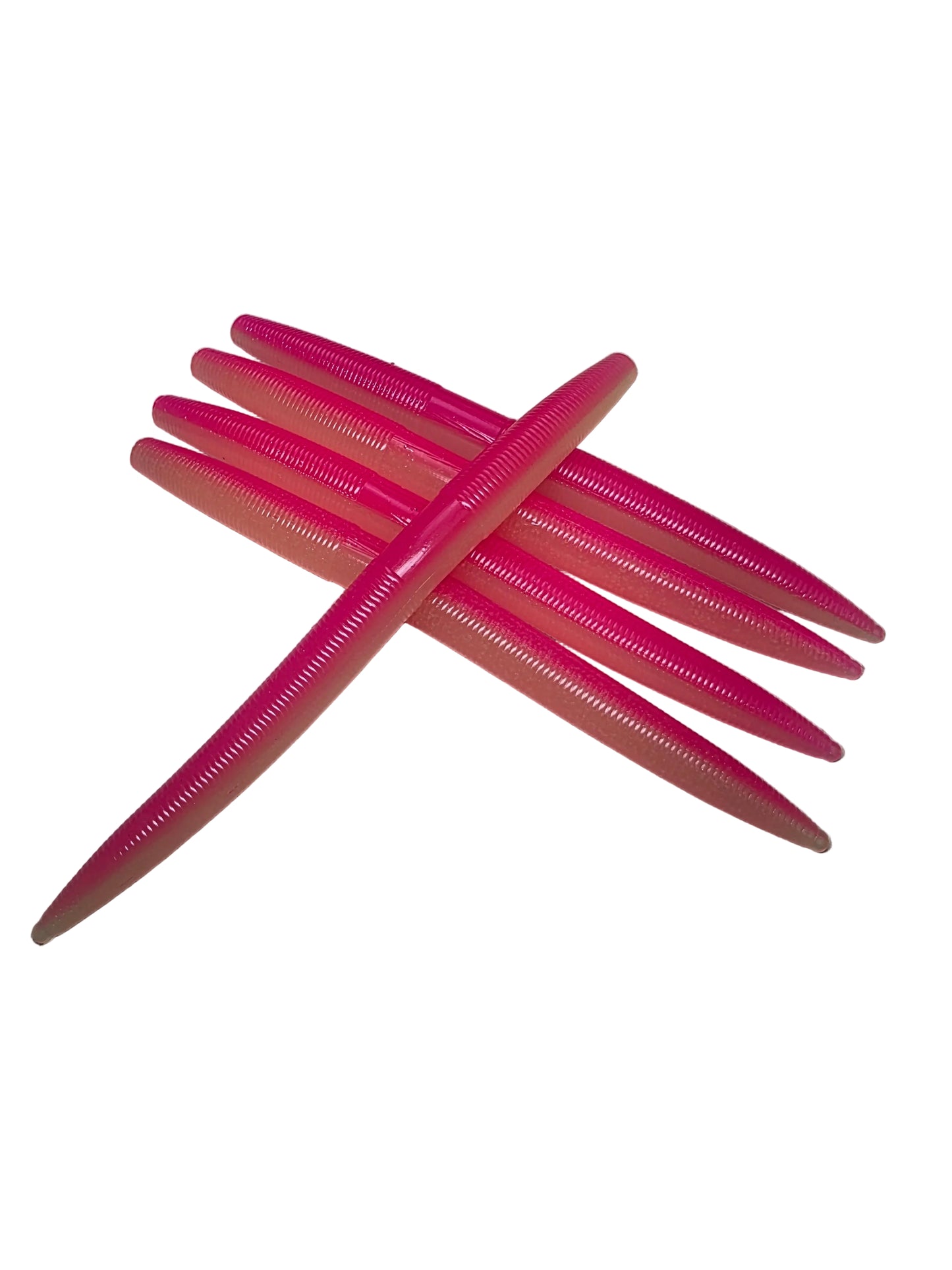 5" Stick Worms Pink Lemonade Glow In The Dark Laminate Color