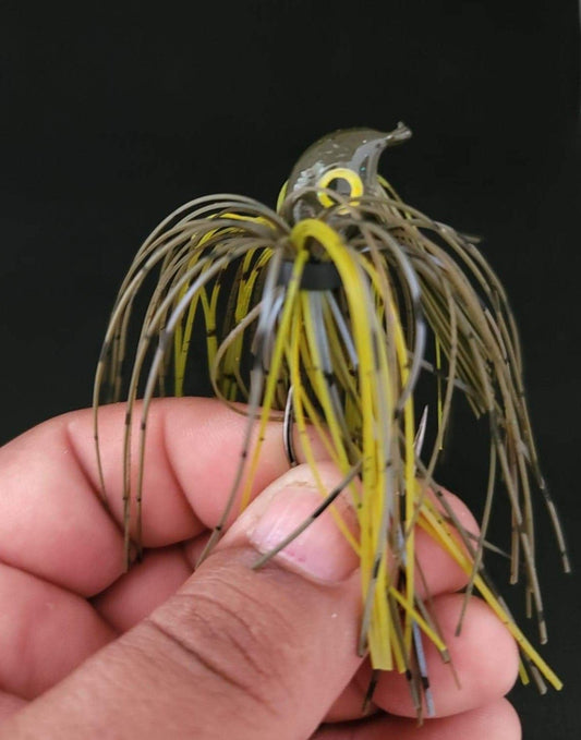Custom SwimJig Lure 60 Degree 5/0 Hook 1/2 oz Motor Oil Color - JQ's ReefShack LLC